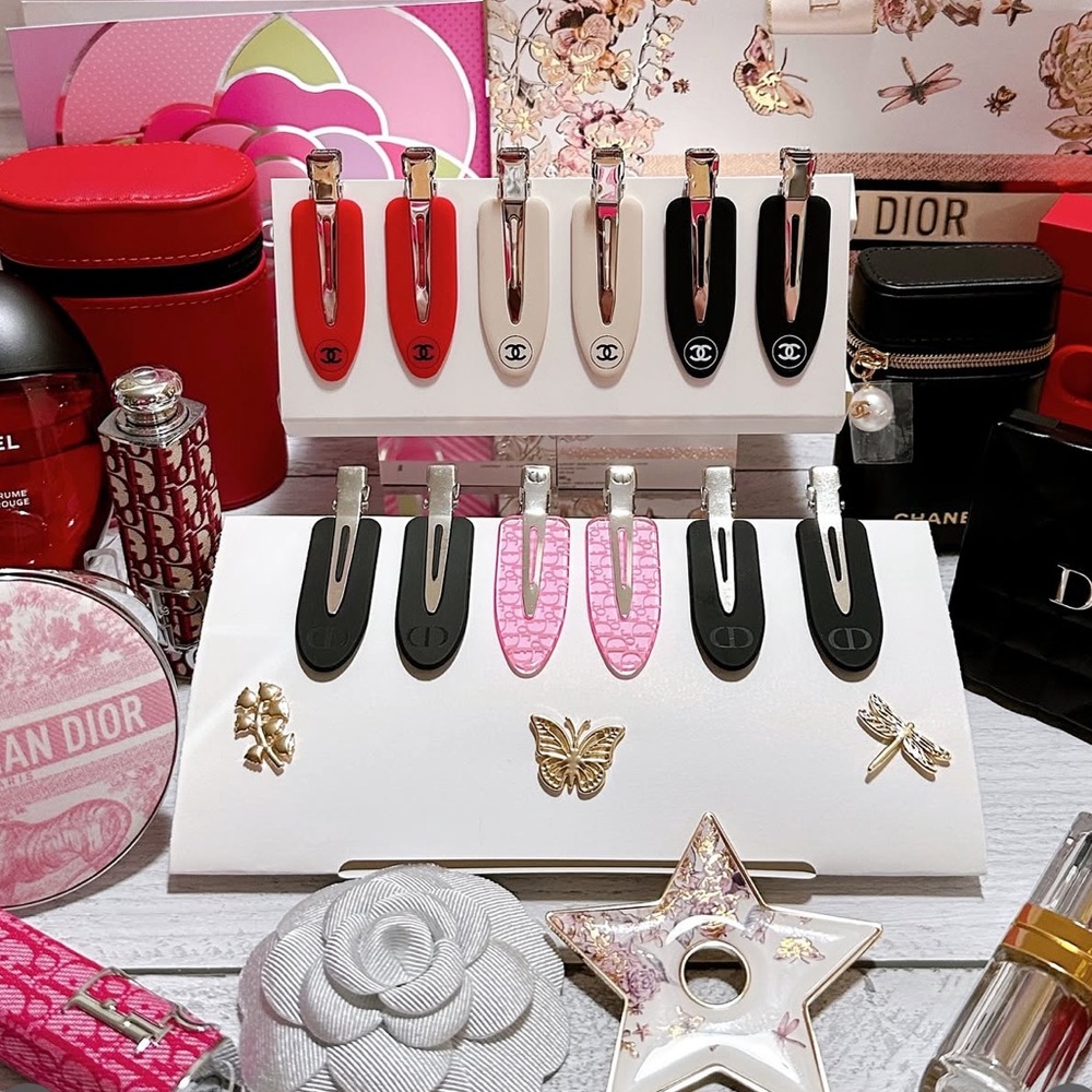 Dior Beauty Pink & Black Crease Free Hair Clip Bundle - Picture 2 of 3